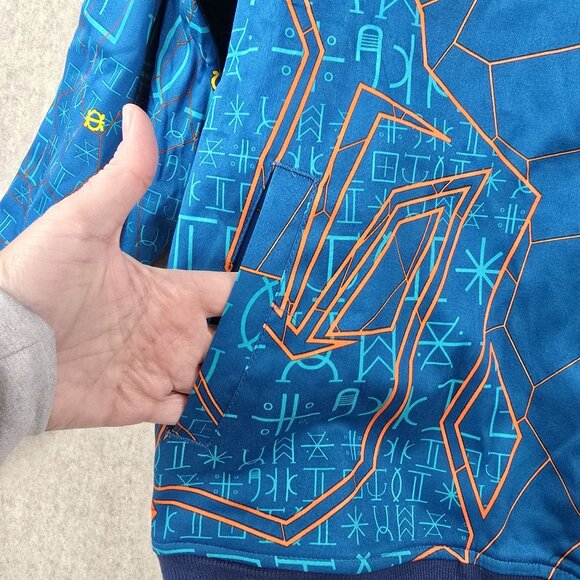 Marvel Blue & Orange Printed Zip-Up Jacket Large Made Of Polyester - Picture 4 of 11